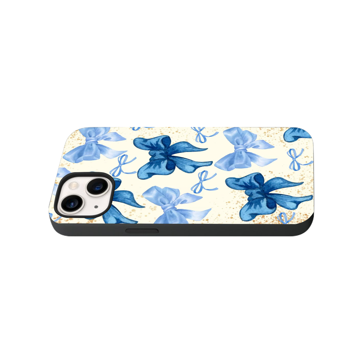 Blue Bows Glass Phone Case