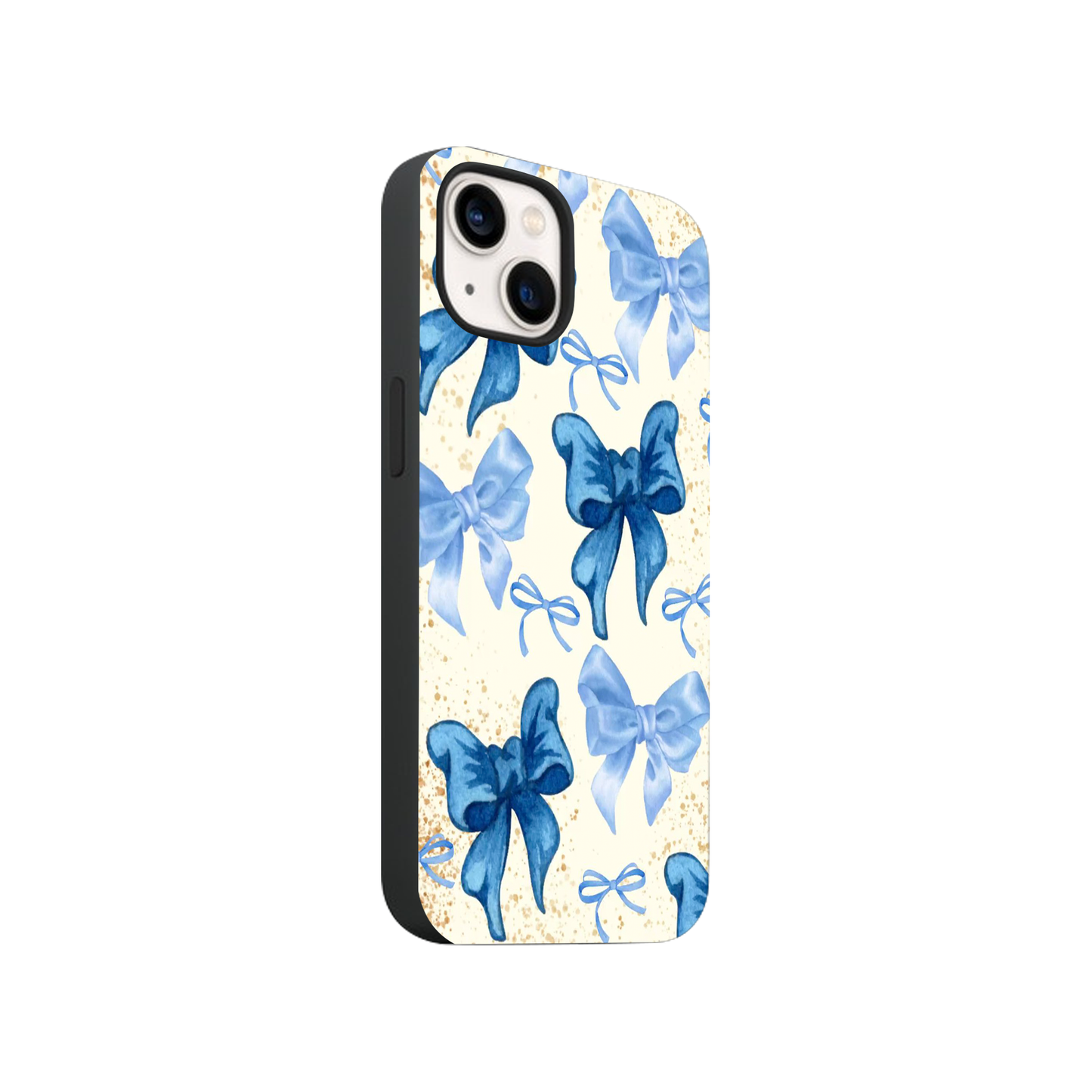 Blue Bows Glass Phone Case