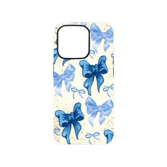 Blue Bows Glass Phone Case