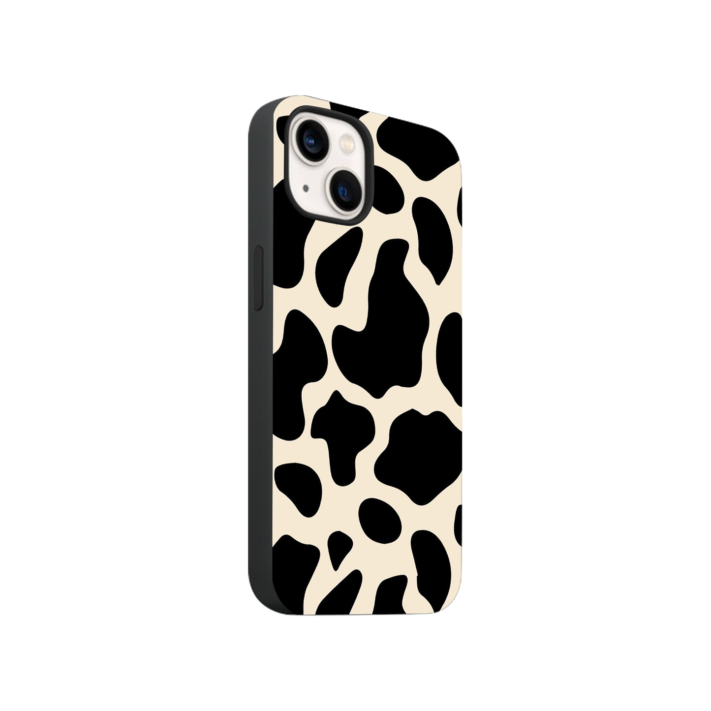 Cream Cow Print Glass Phone Case