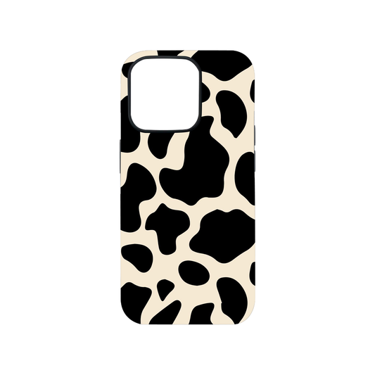 Cream Cow Print Glass Phone Case