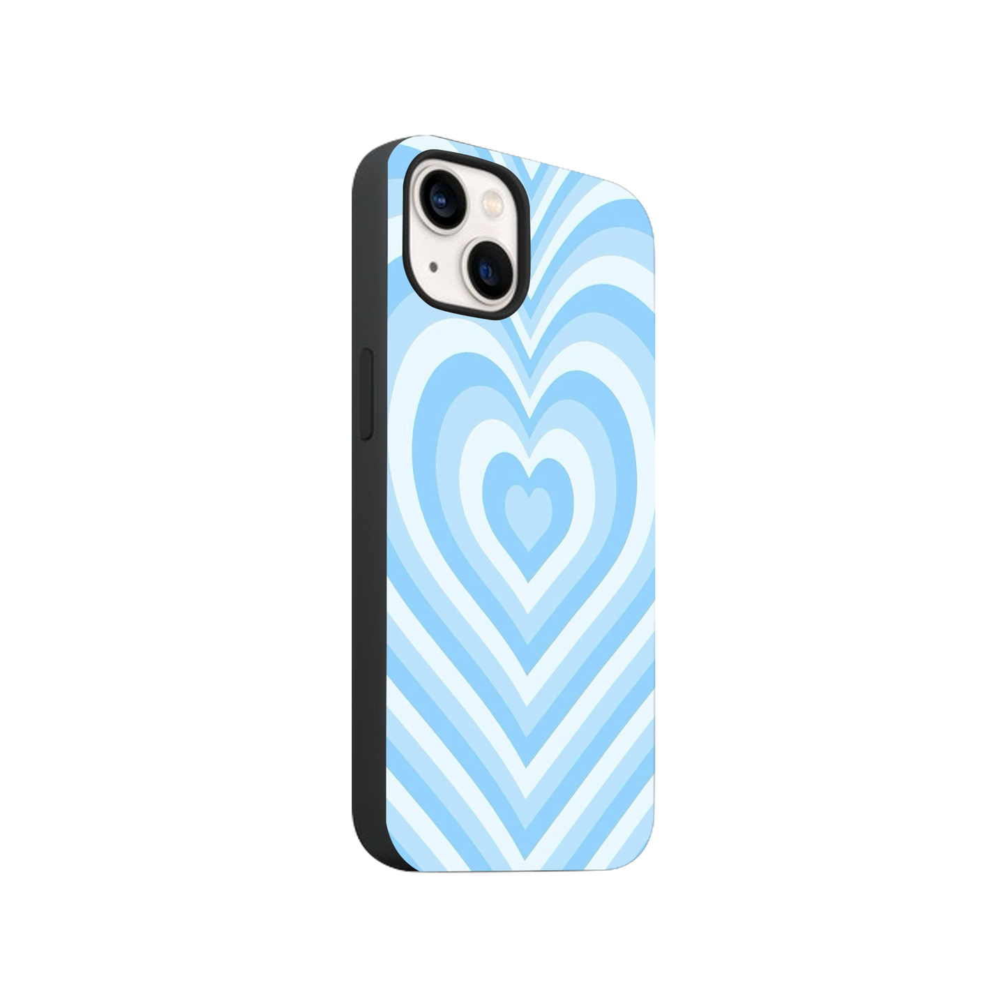 Blue Hearts Y2K Glass Phone Case