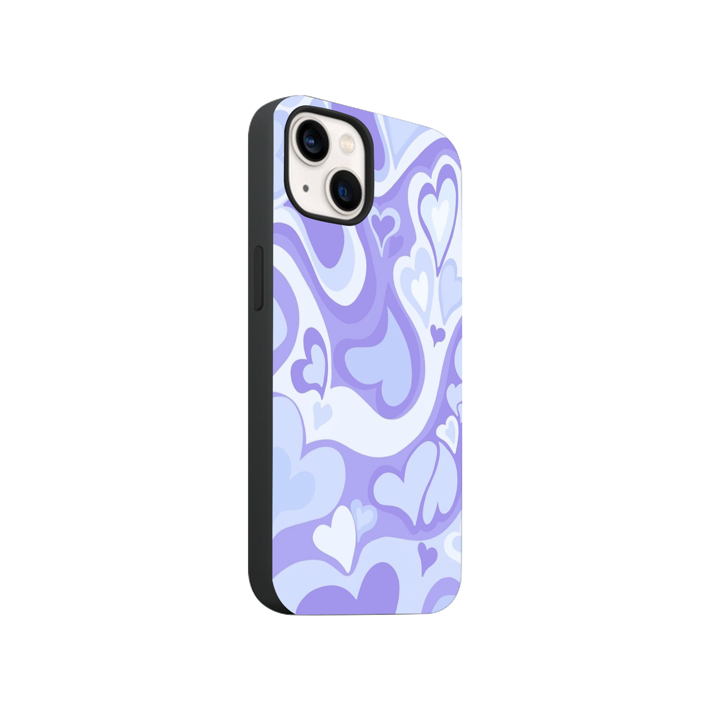 Purple Wavy Hearts Glass Phone Case
