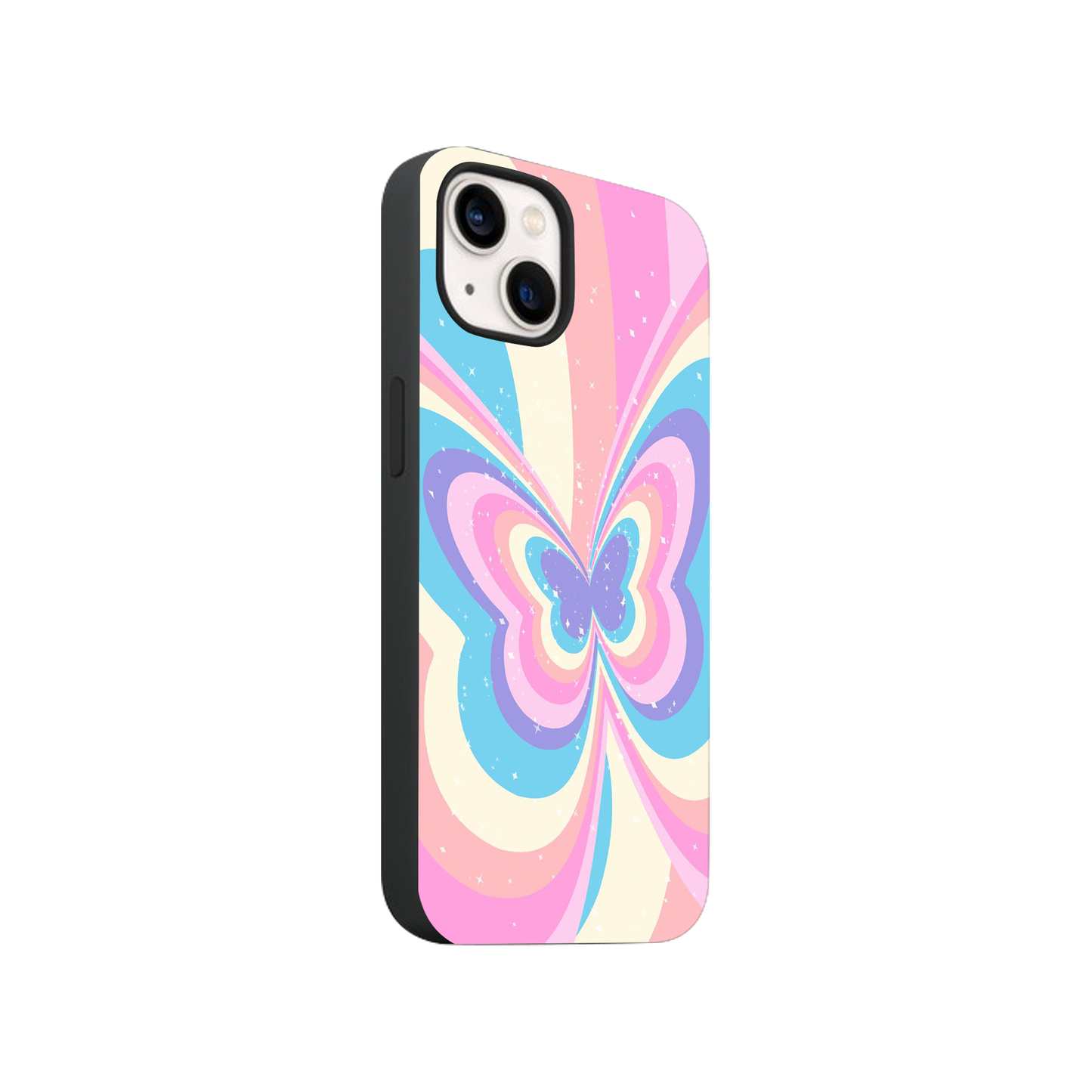 Rainbow Butterfly Glass Phone Case