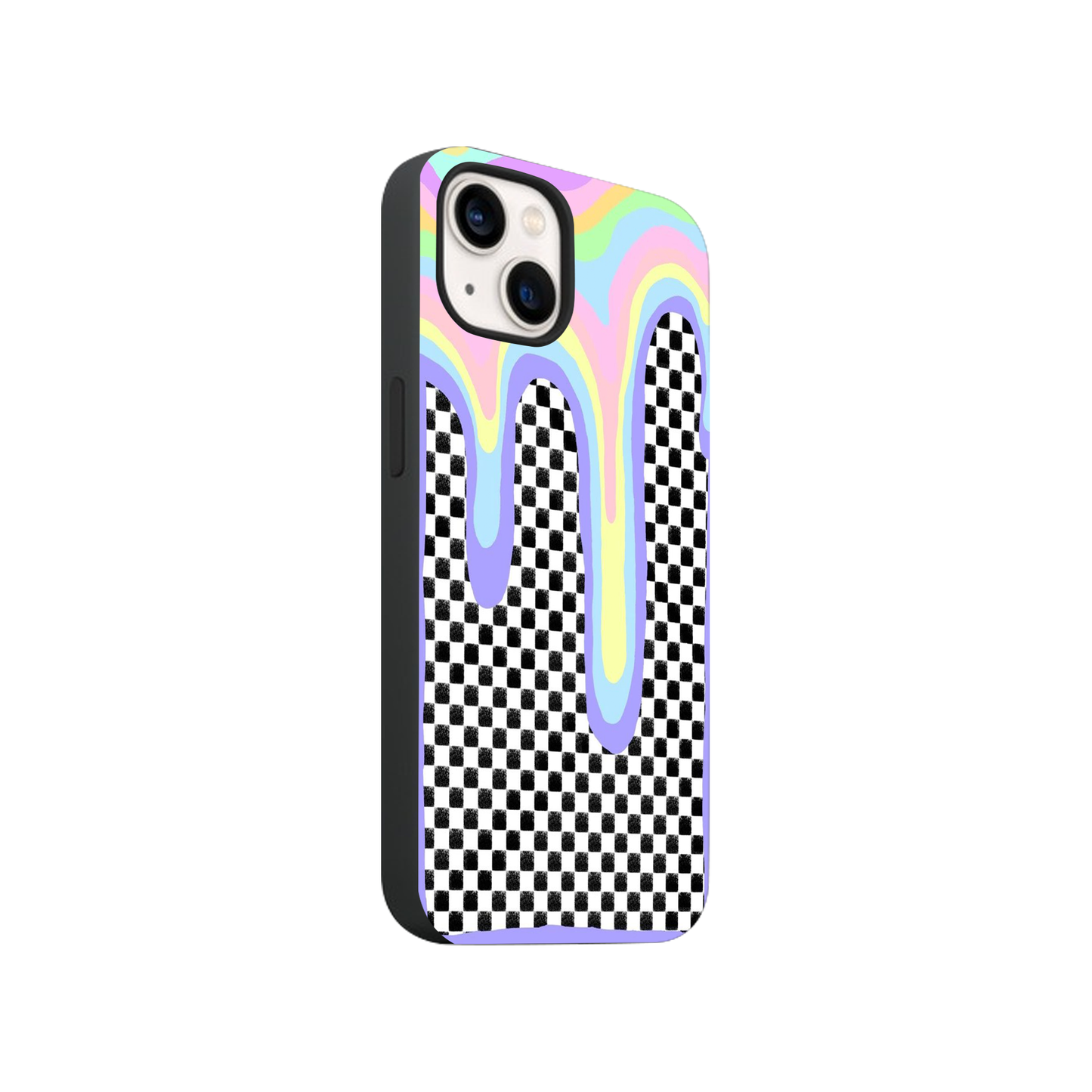 Rainbow Checkered Glass Phone Case