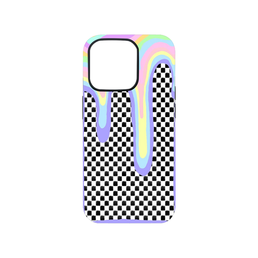 Rainbow Checkered Glass Phone Case