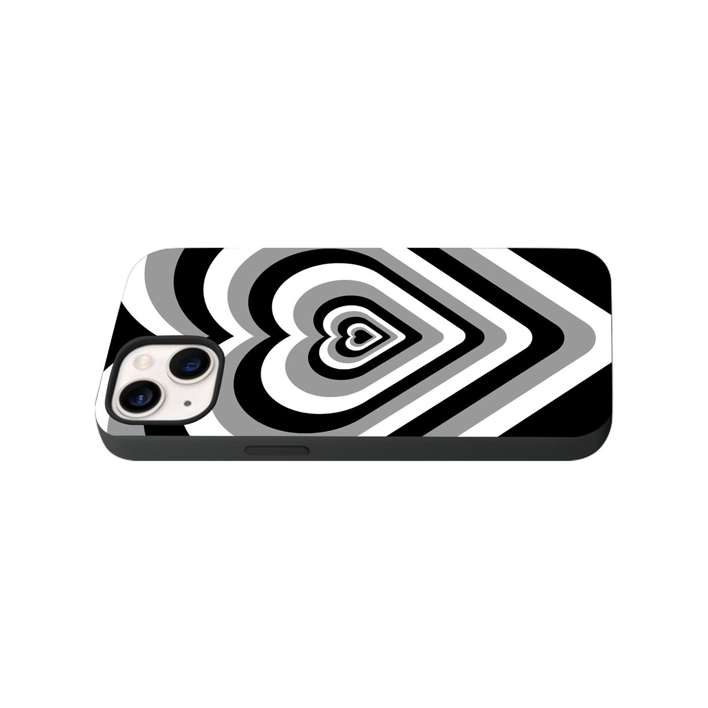 Black Hearts Y2K Glass Phone Case