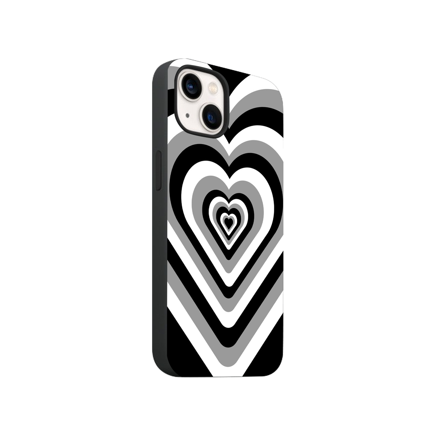 Black Hearts Y2K Glass Phone Case