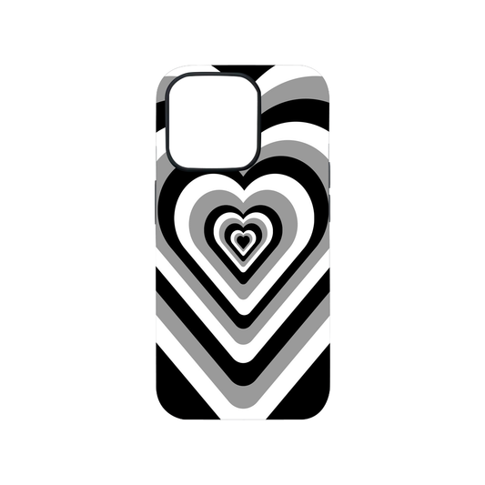 Black Hearts Y2K Glass Phone Case