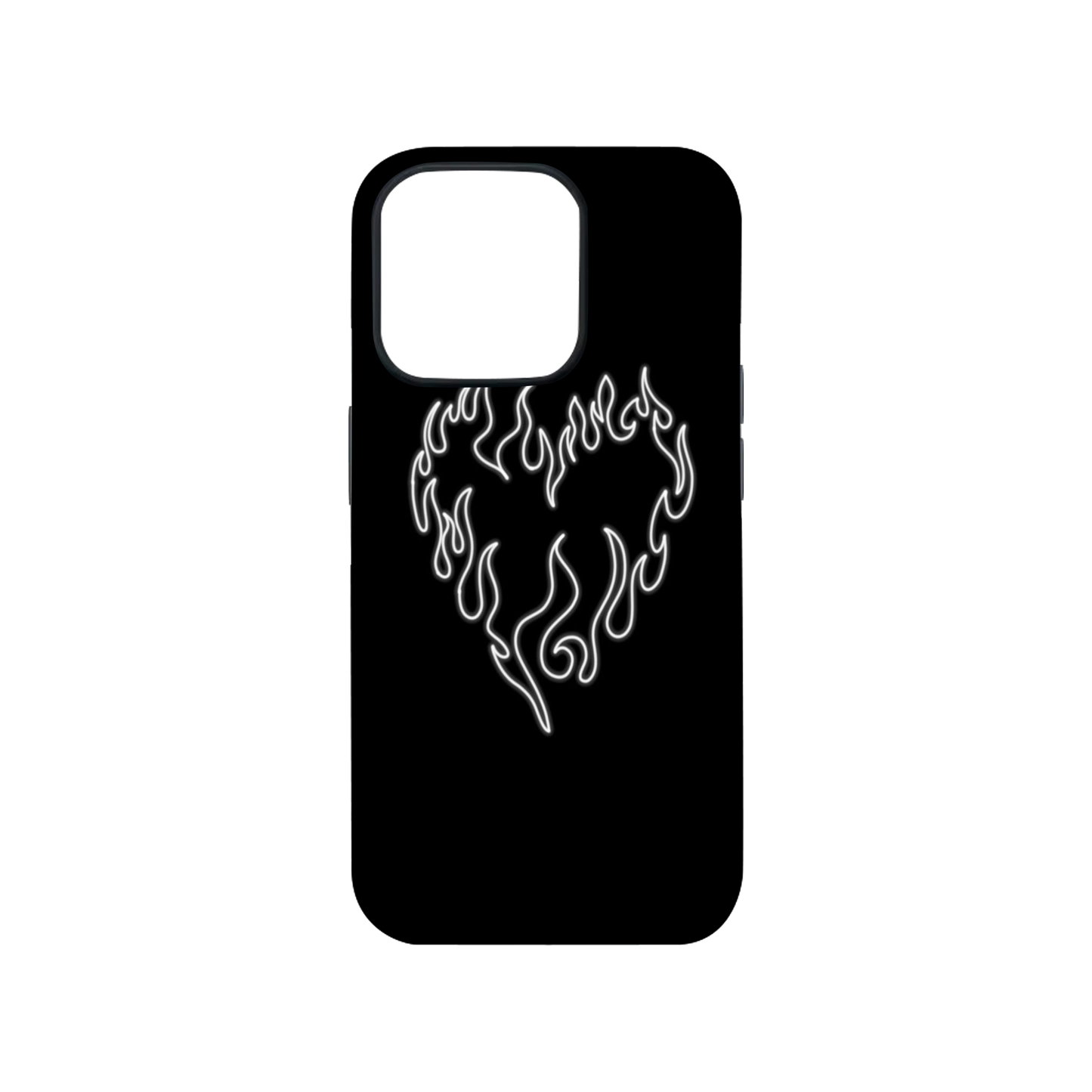 Flames in the Heart Glass Phone Case