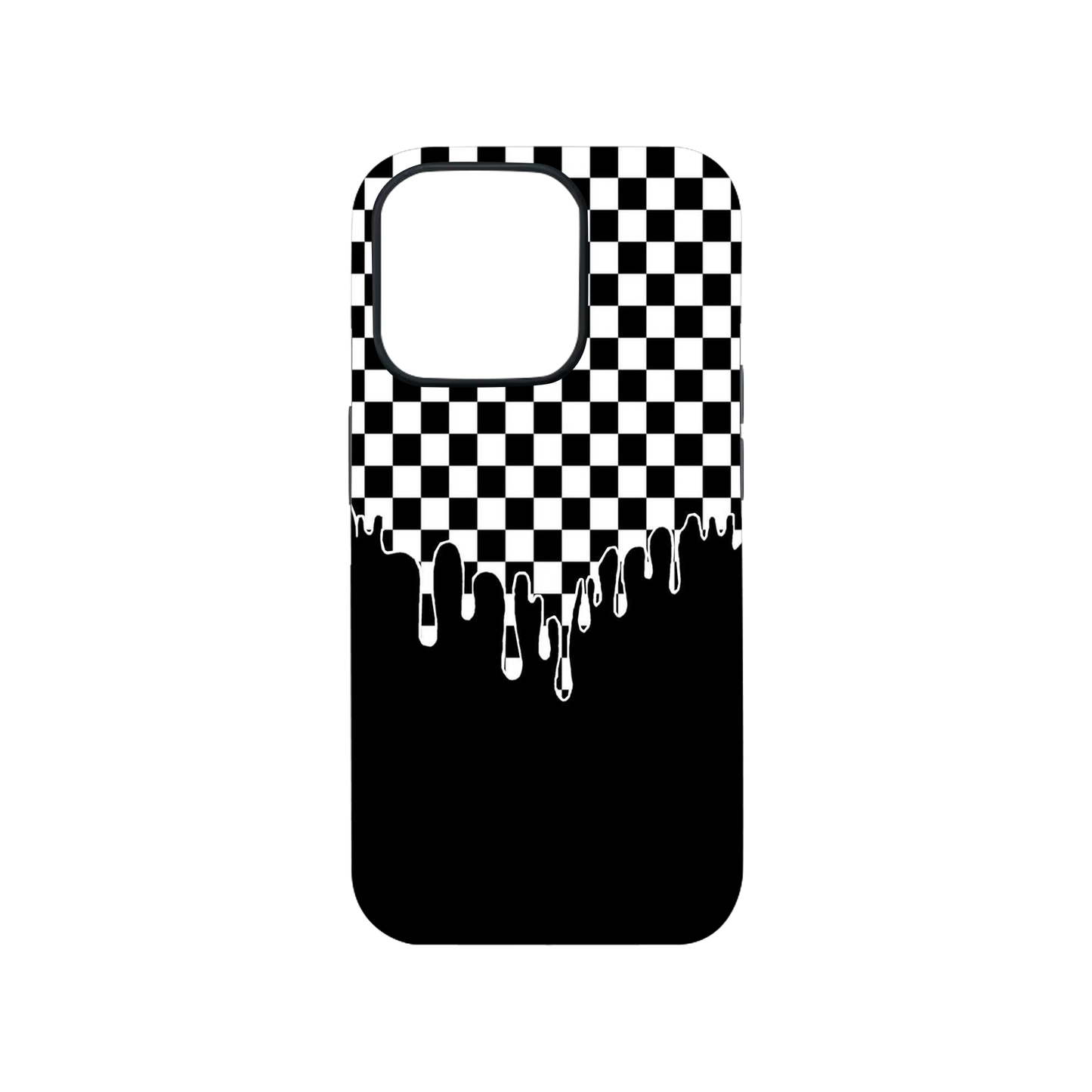 Black Checkered Glass Phone Case