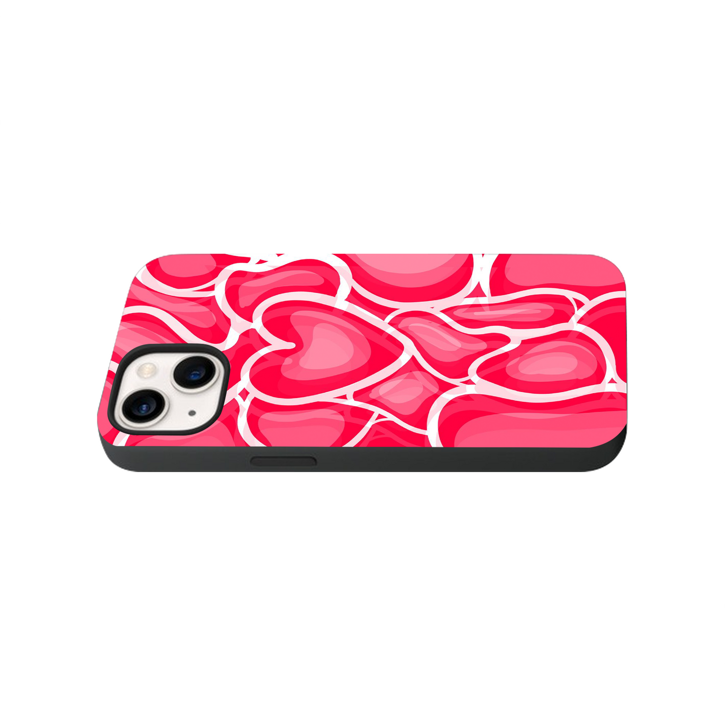 Pink Hearts Aesthetic Glass Phone Case