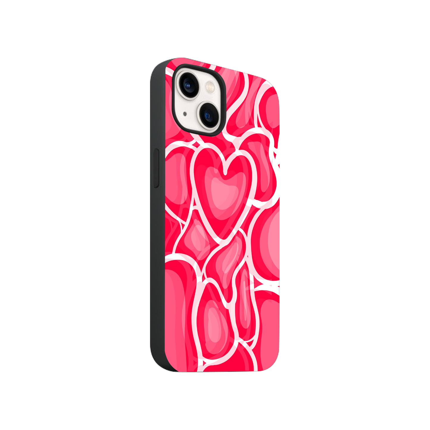 Pink Hearts Aesthetic Glass Phone Case