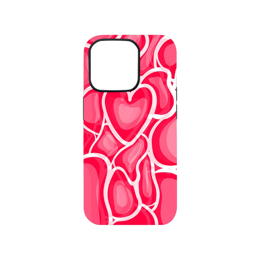 Pink Hearts Aesthetic Glass Phone Case