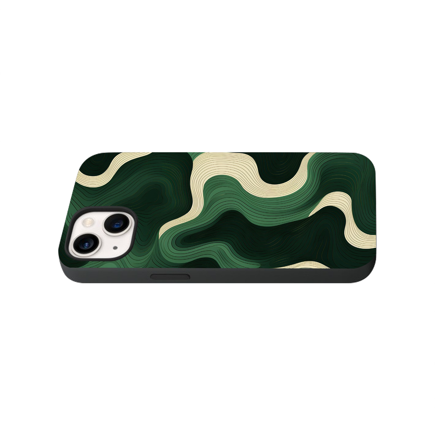 Green Waves Glass Phone Case
