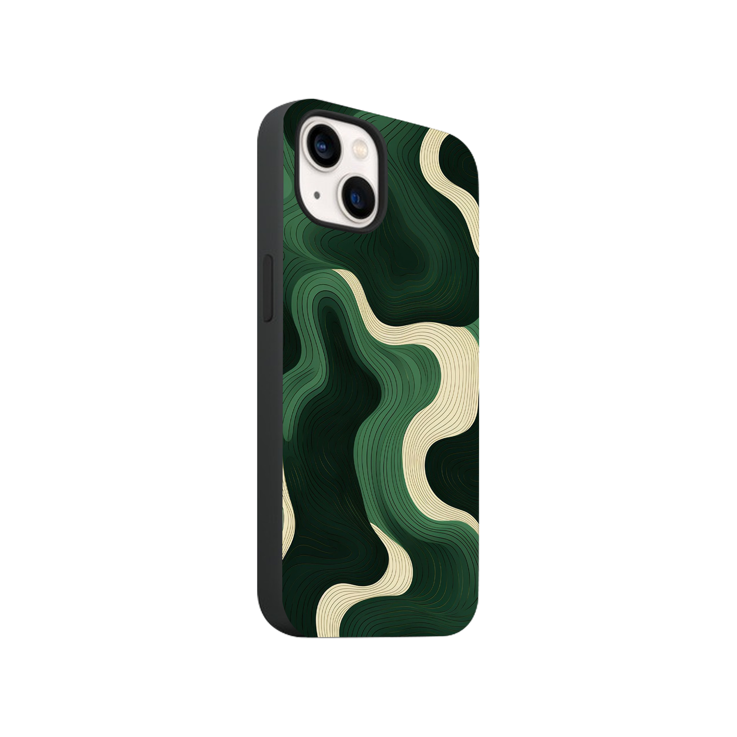 Green Waves Glass Phone Case