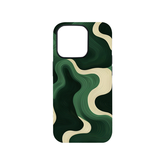 Green Waves Glass Phone Case