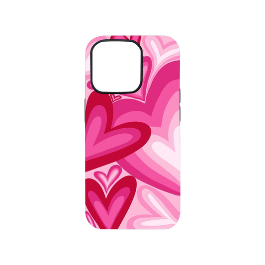 Aesthitic Pink Heart Glass Phone Case