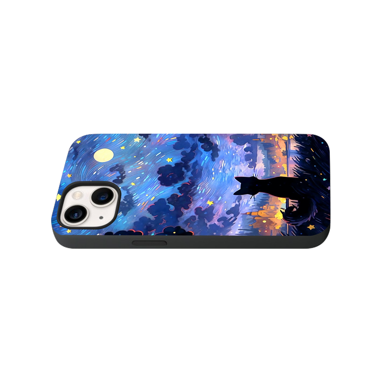 Cat In the Night Sky Glass Phone Case
