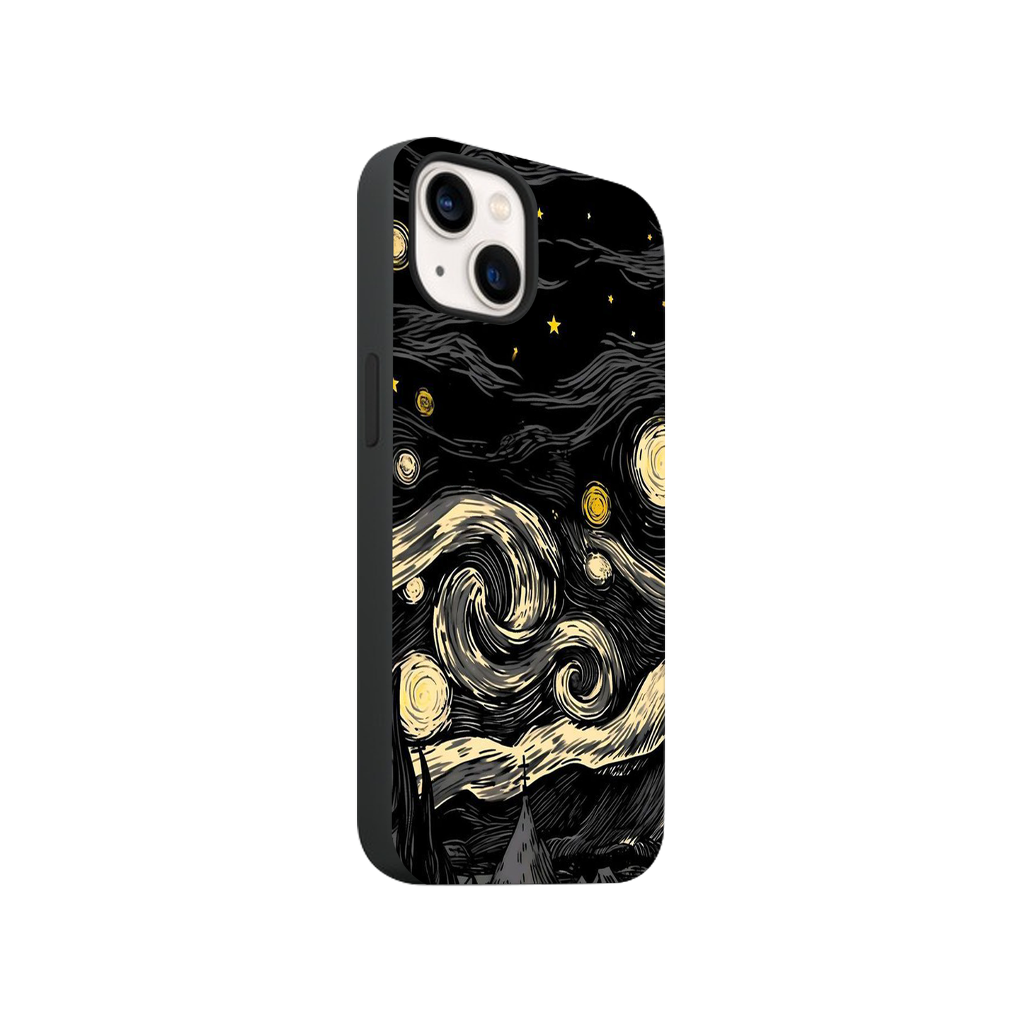 Black Starry Night Glass Phone Case