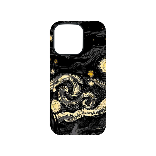 Black Starry Night Glass Phone Case