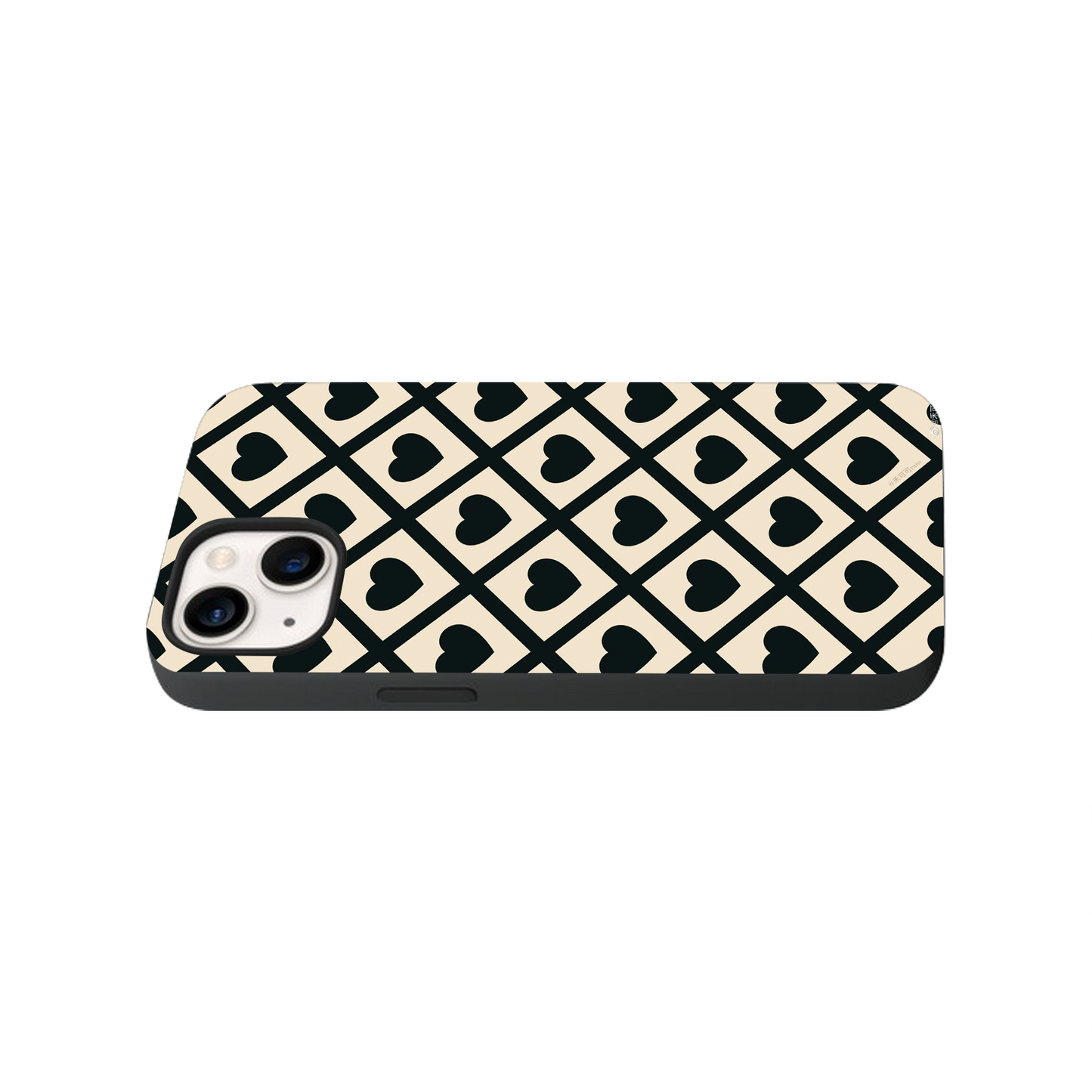 Diamond Heart Glass Phone Case