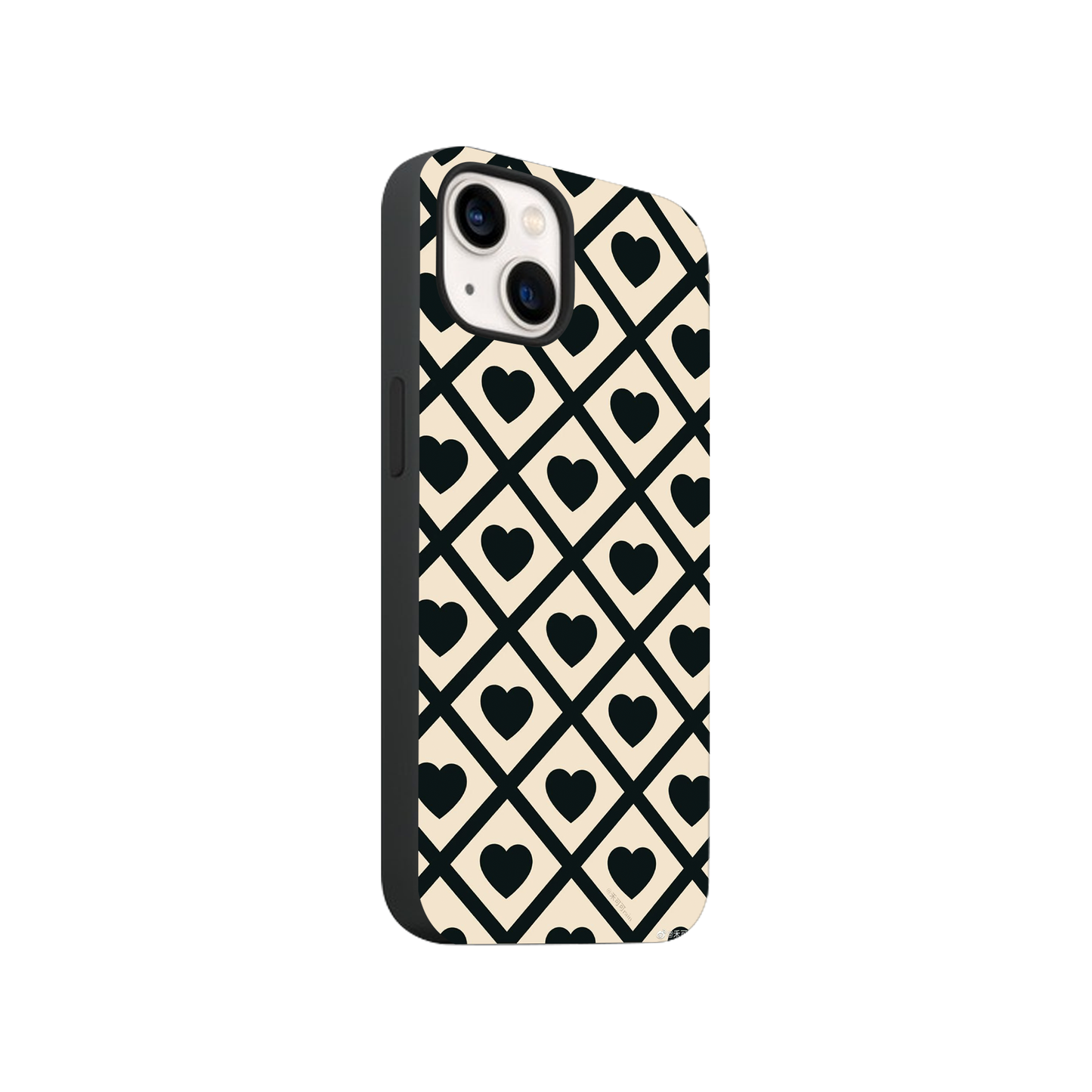 Diamond Heart Glass Phone Case