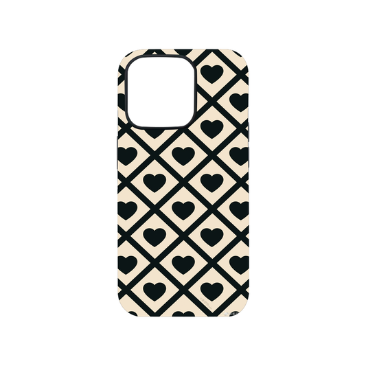 Diamond Heart Glass Phone Case