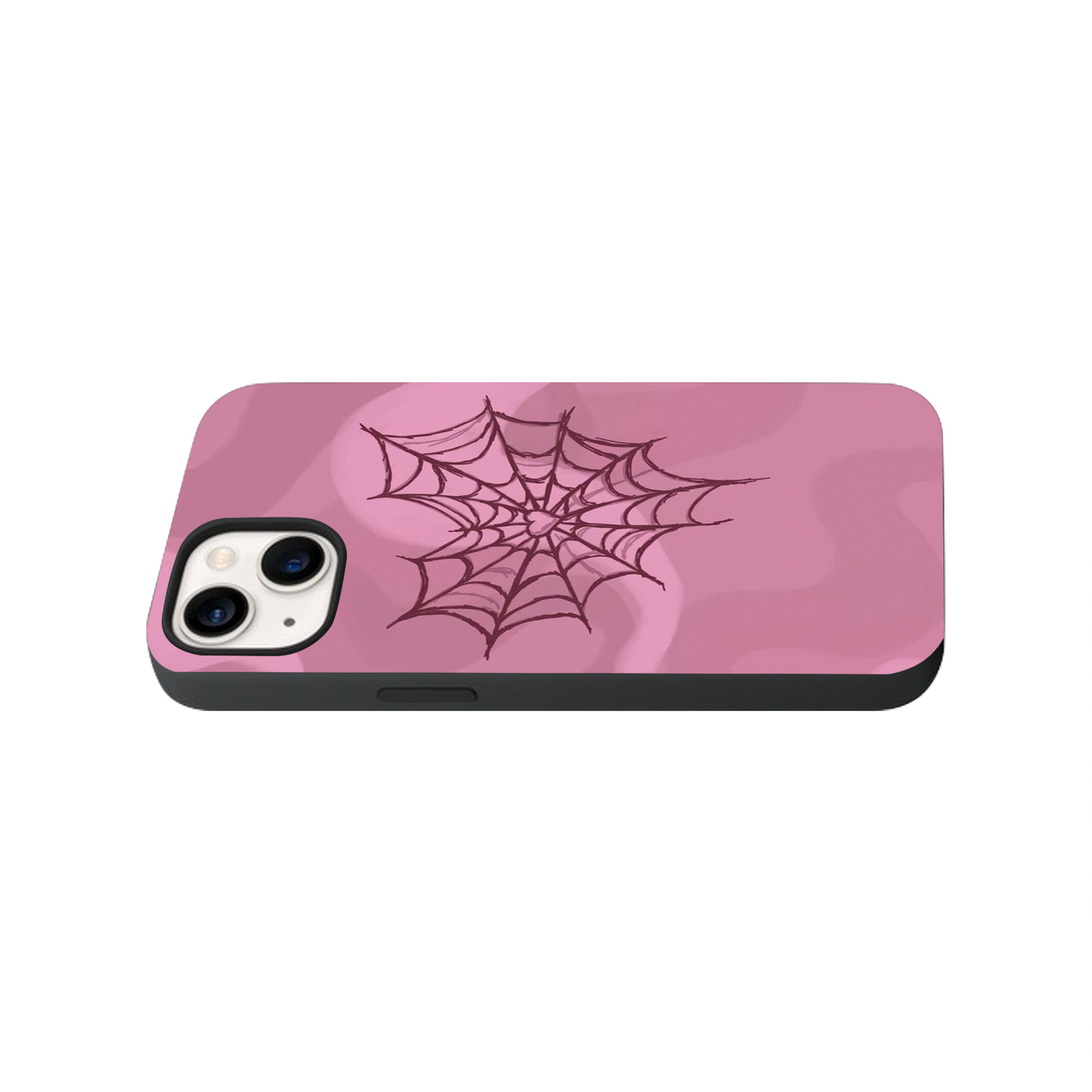 Pink Spider Web Glass Phone Case