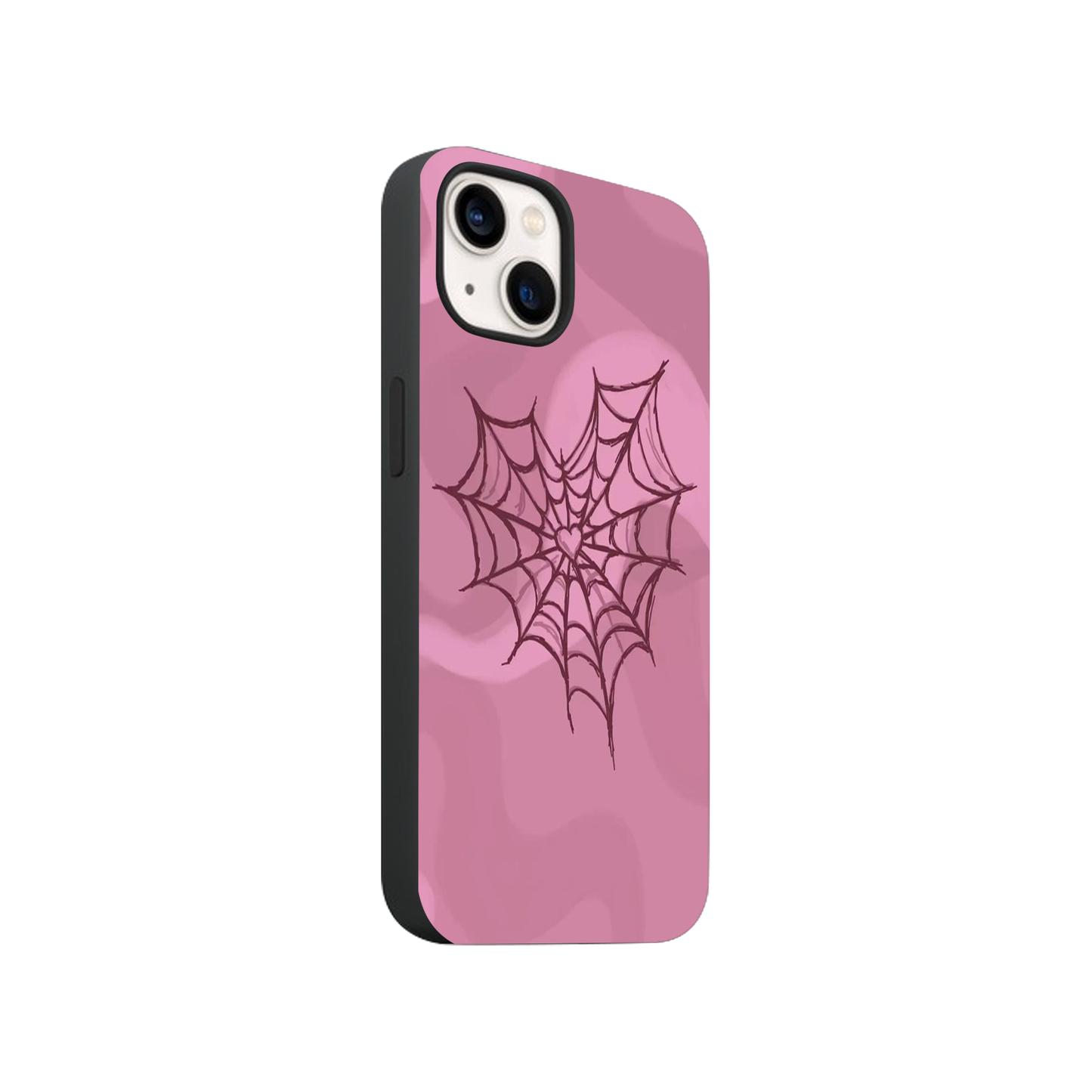 Pink Spider Web Glass Phone Case