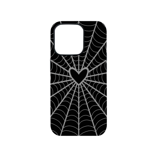 Black Spider Web Glass Phone Case