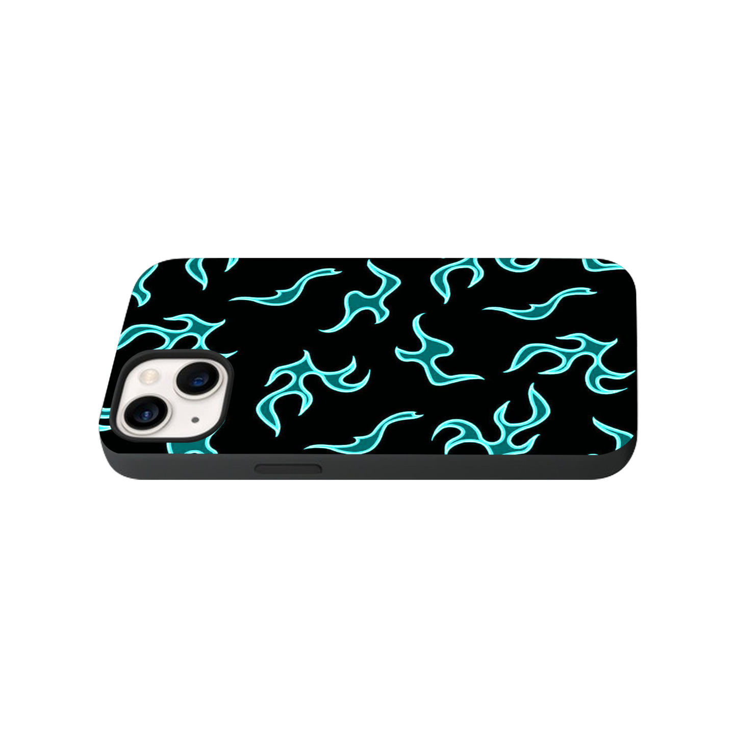 Blue Flames Glass Phone Case