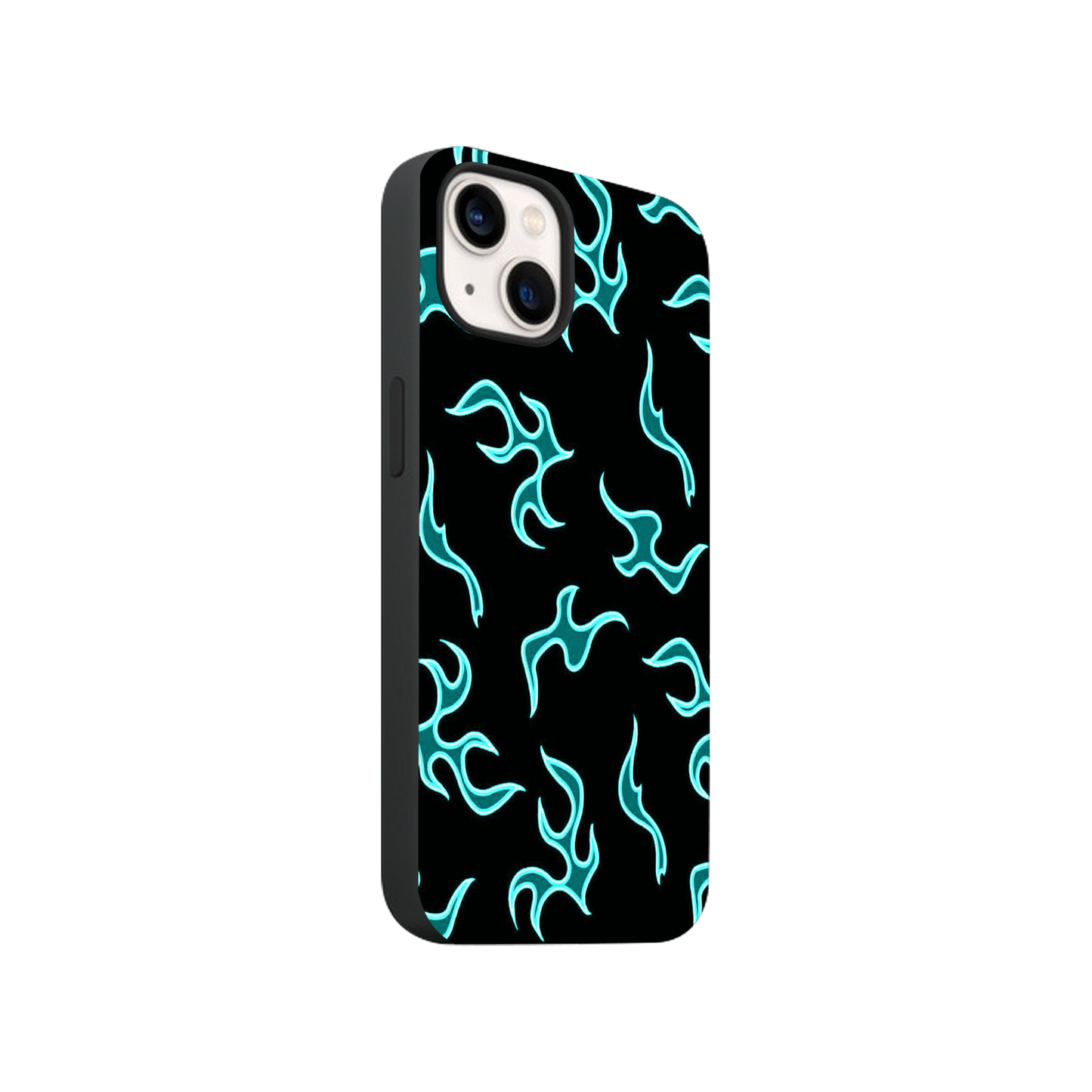 Blue Flames Glass Phone Case