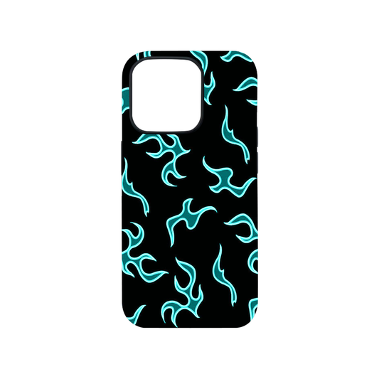 Blue Flames Glass Phone Case