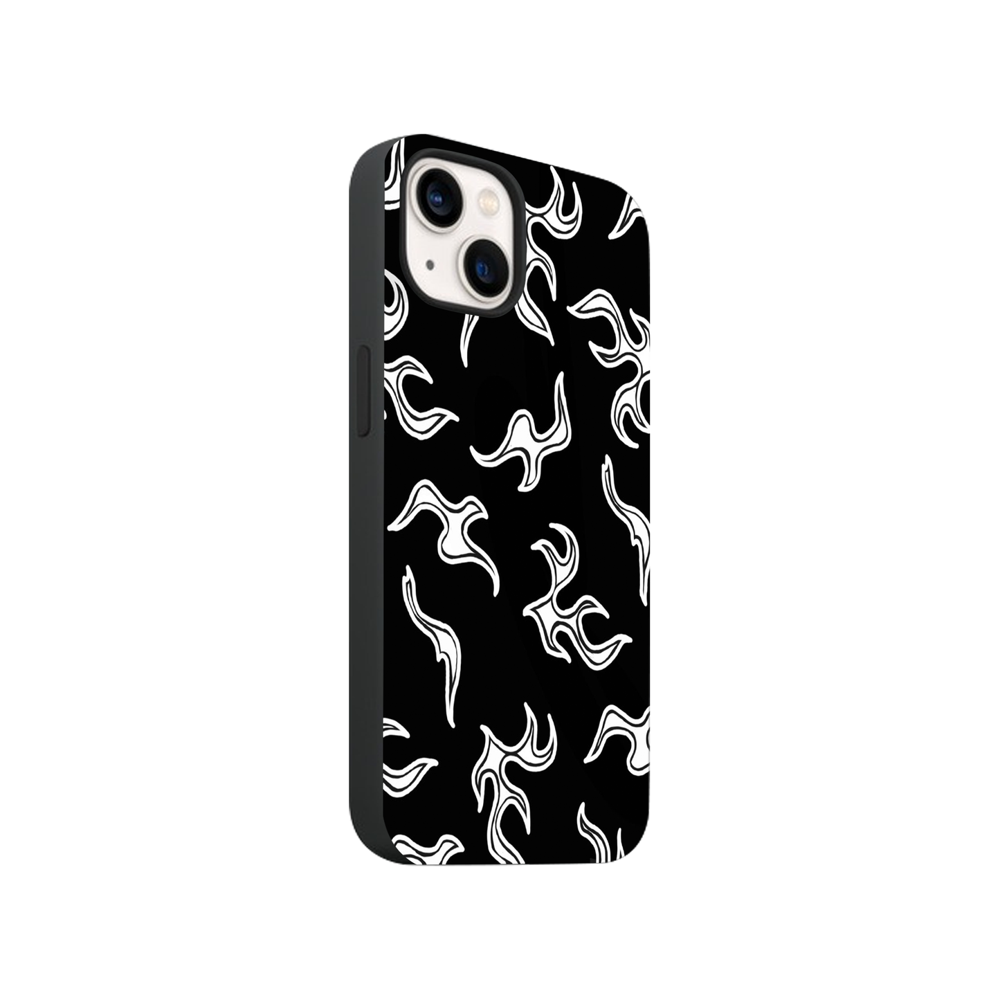 White Flames Glass Phone Case