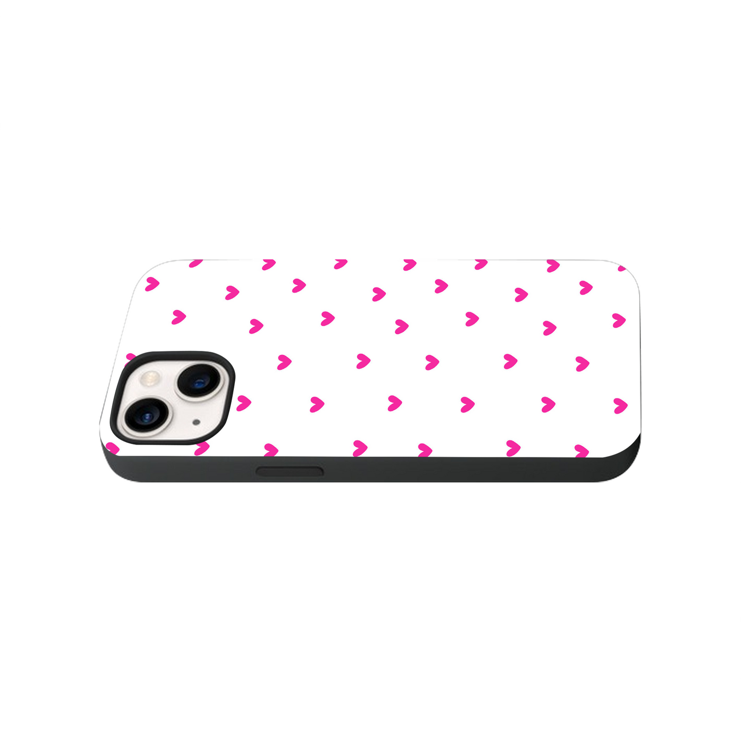 Light Pink Hearts Glass Phone Case