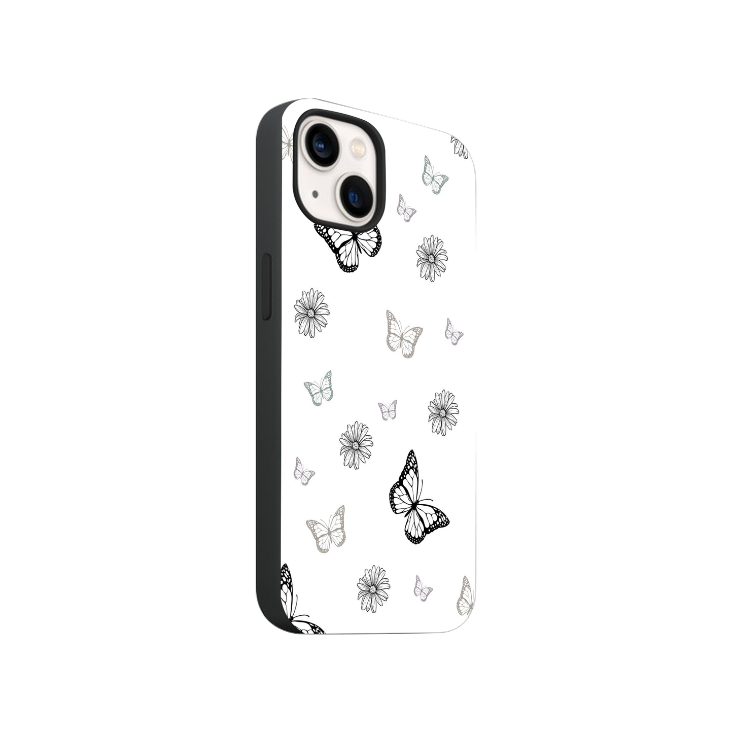 White Butterfly Glass Phone Case