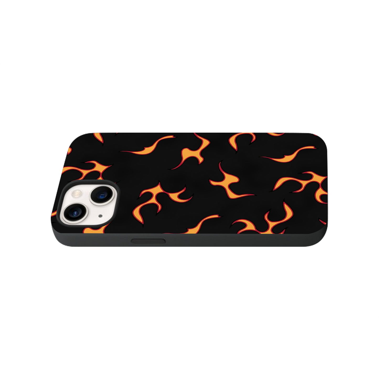 Orange Flames Glass Phone Case