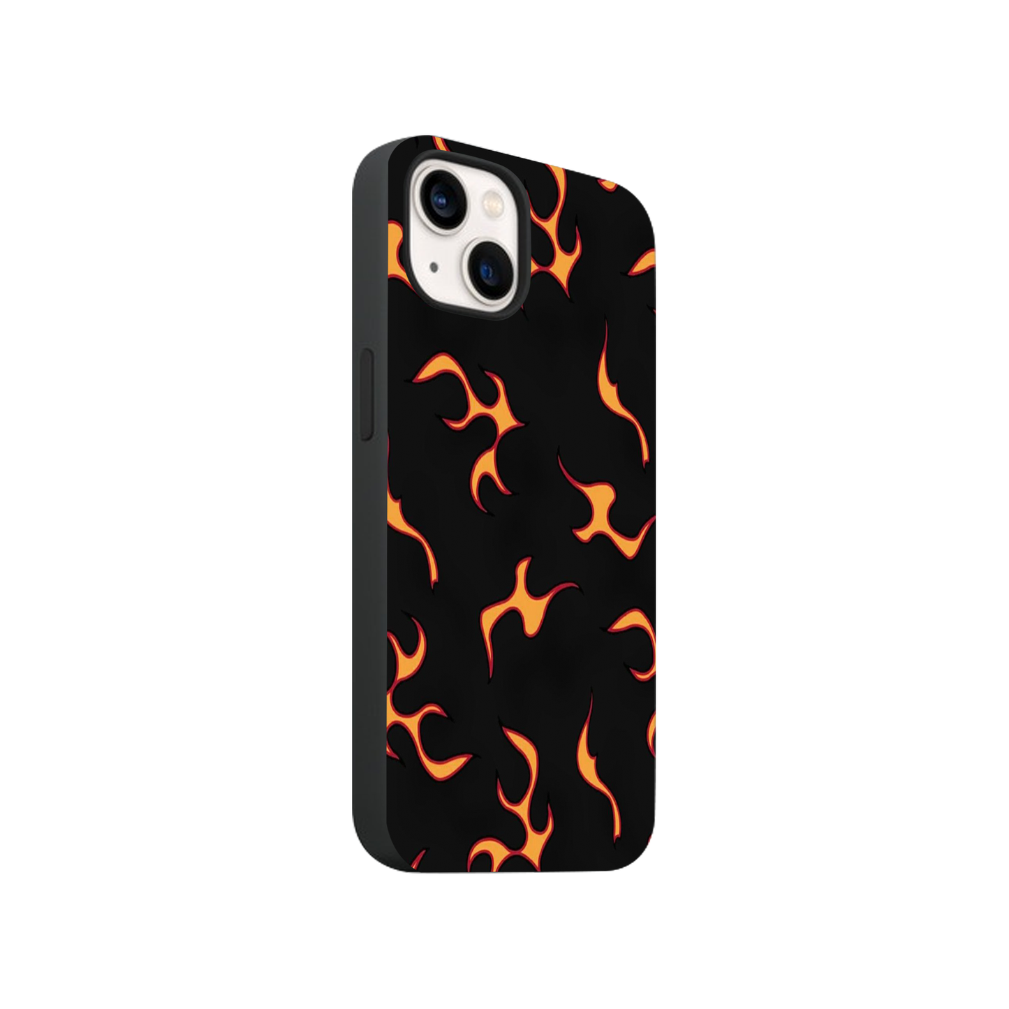 Orange Flames Glass Phone Case