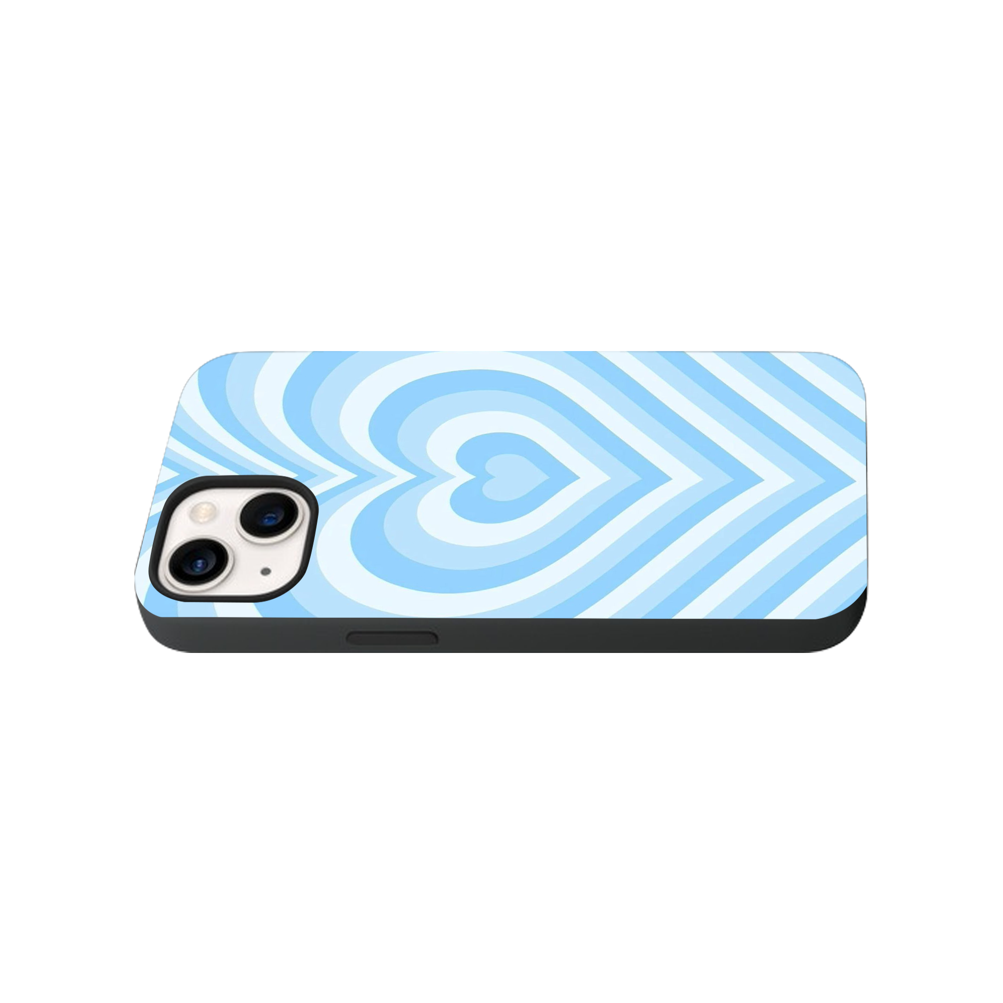 Blue Hearts Y2K Glass Phone Case