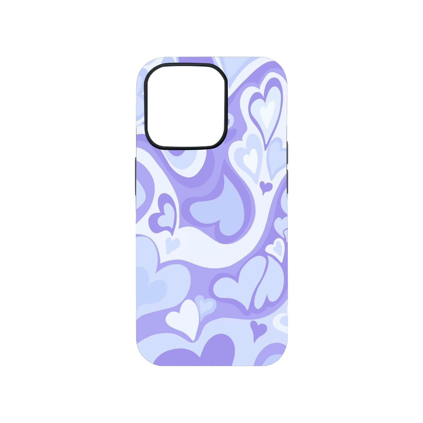 Purple Wavy Hearts Glass Phone Case