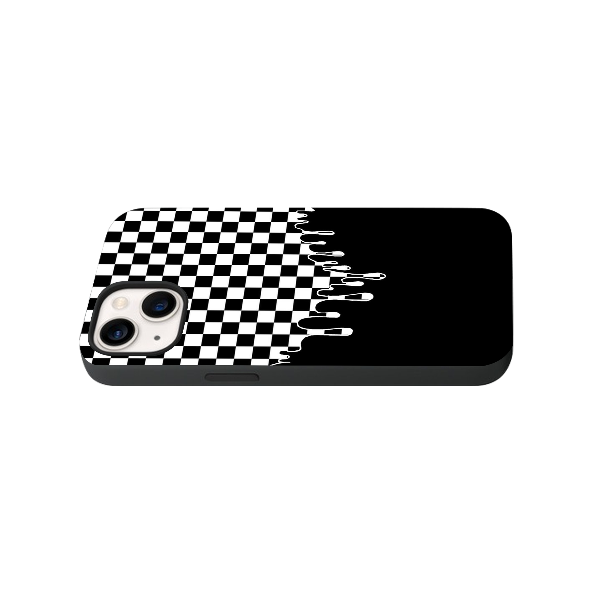 Black Checkered Glass Phone Case