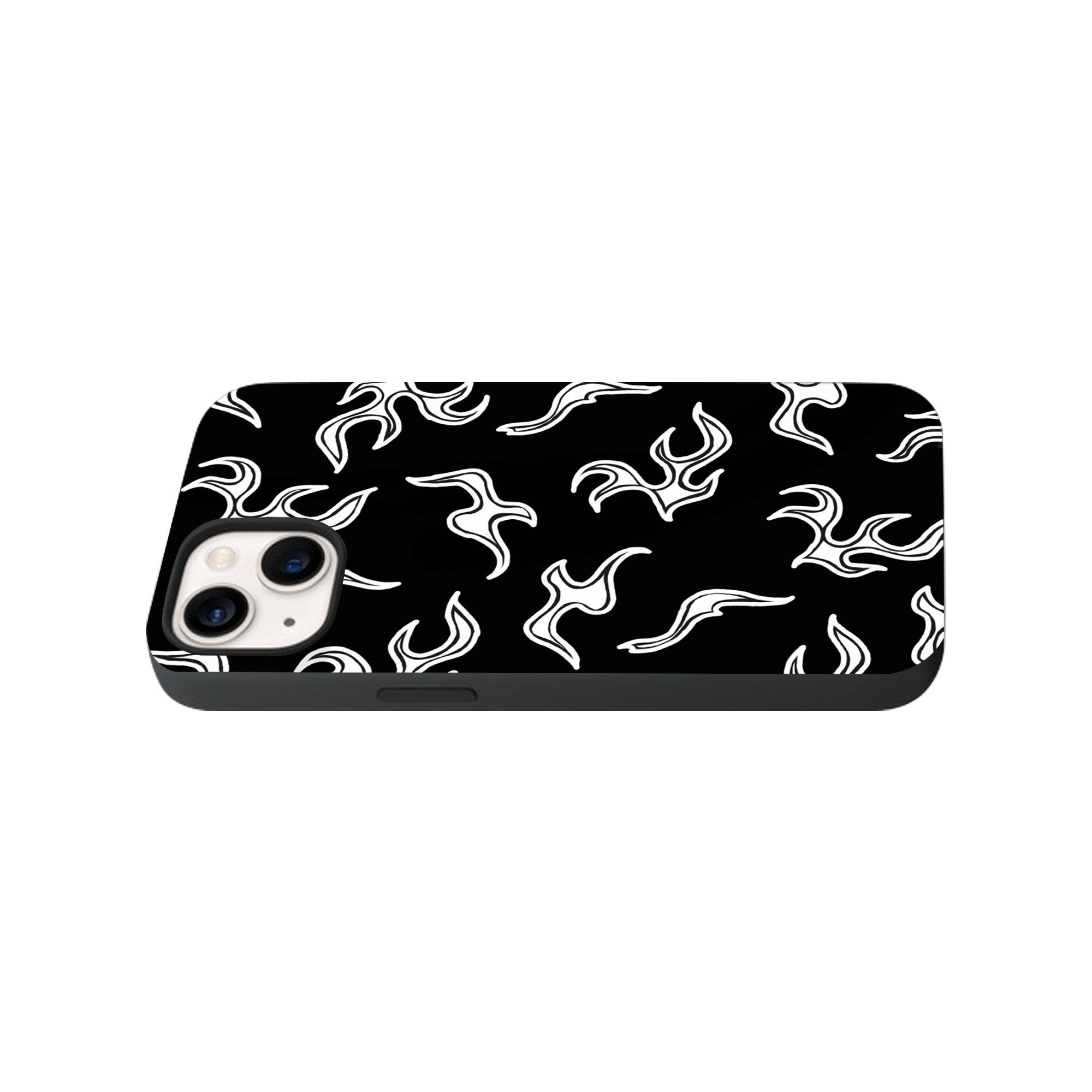 White Flames Glass Phone Case