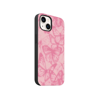 Pink Aesthitic Butterfly Glass Phone Case