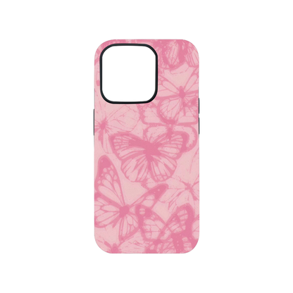 Pink Aesthitic Butterfly Glass Phone Case