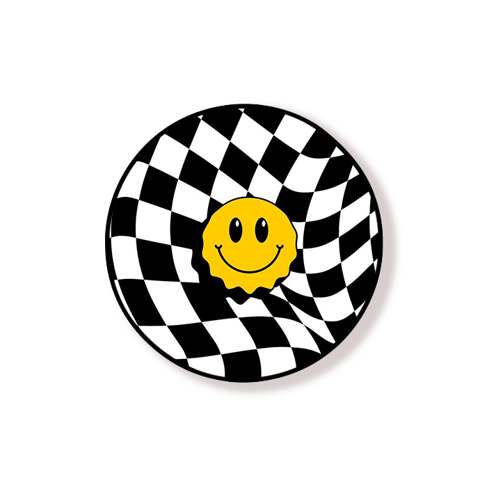 Smiley Checkered Pop Holder