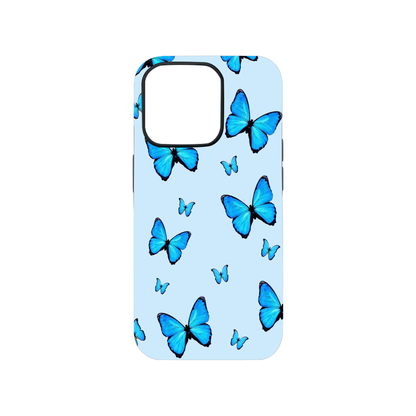 Blue And Sky Butterfly Glass Phone Case